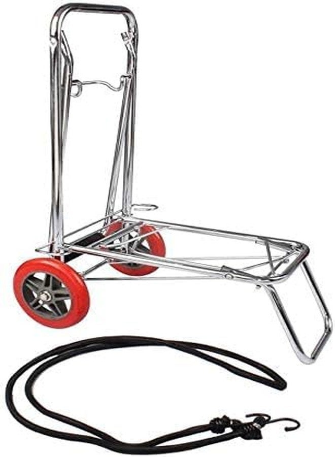 Portible عربة أمتعة فضية قابلة للطي بعجلتين للسفر والمكتب والمنزل | عربة يدوية قابلة للطي بمقبض قابل للتعديل، خفيفة الوزن ومتينة، متعددة الاستخدامات، لنقل الحقائب والصناديق والتسوق - Image 2